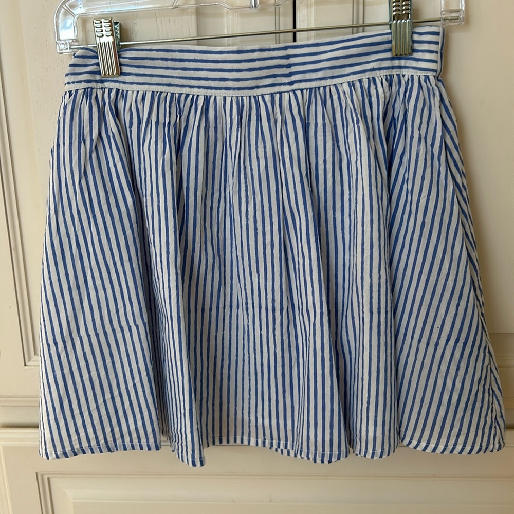 Sur La Vague (SLV) Blue Stripe Panel Skirt NWOT